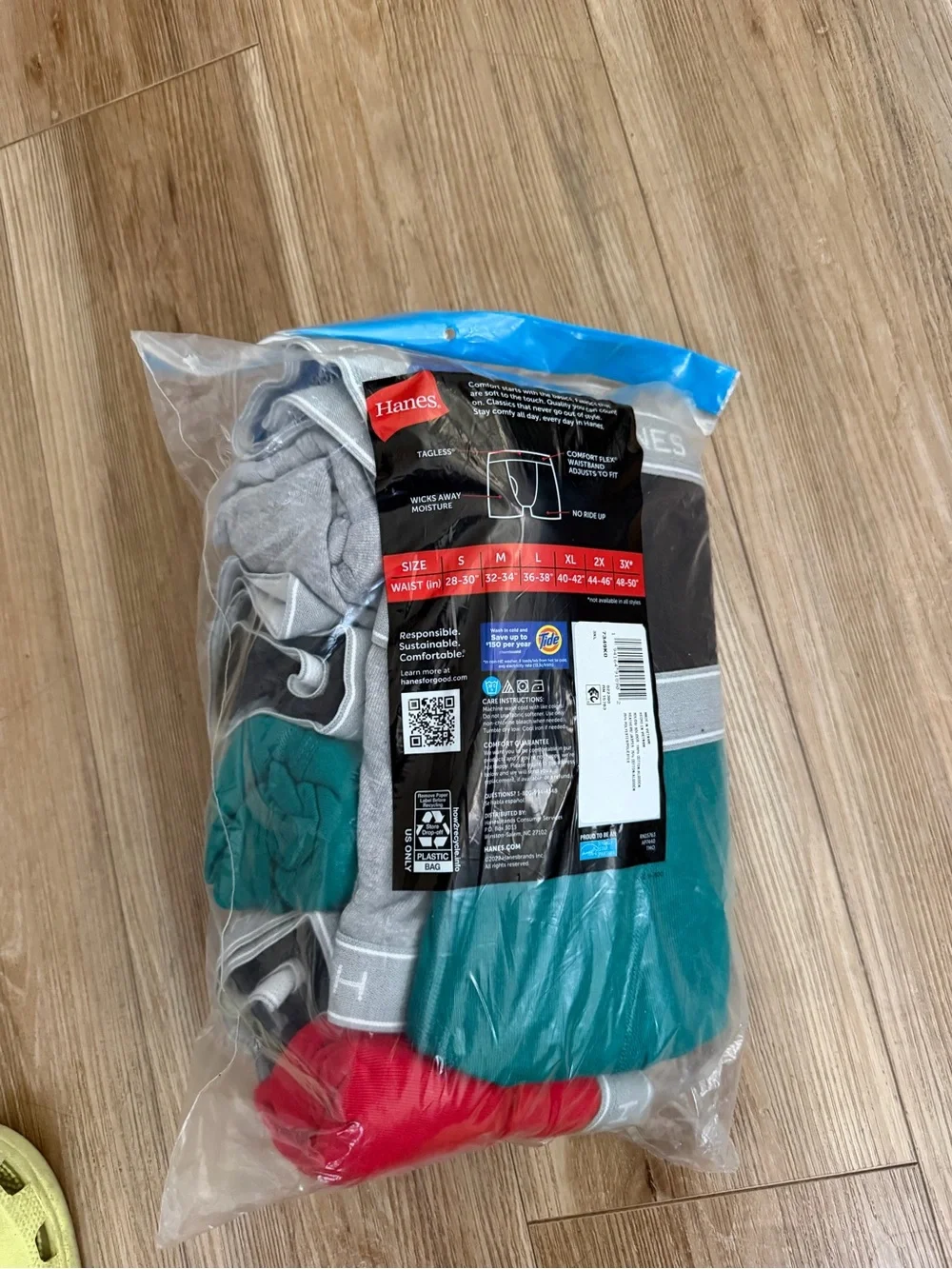 Hanes Men's Assorted Boxer Briefs Pack - Blue, Black, Gray, Green, Red